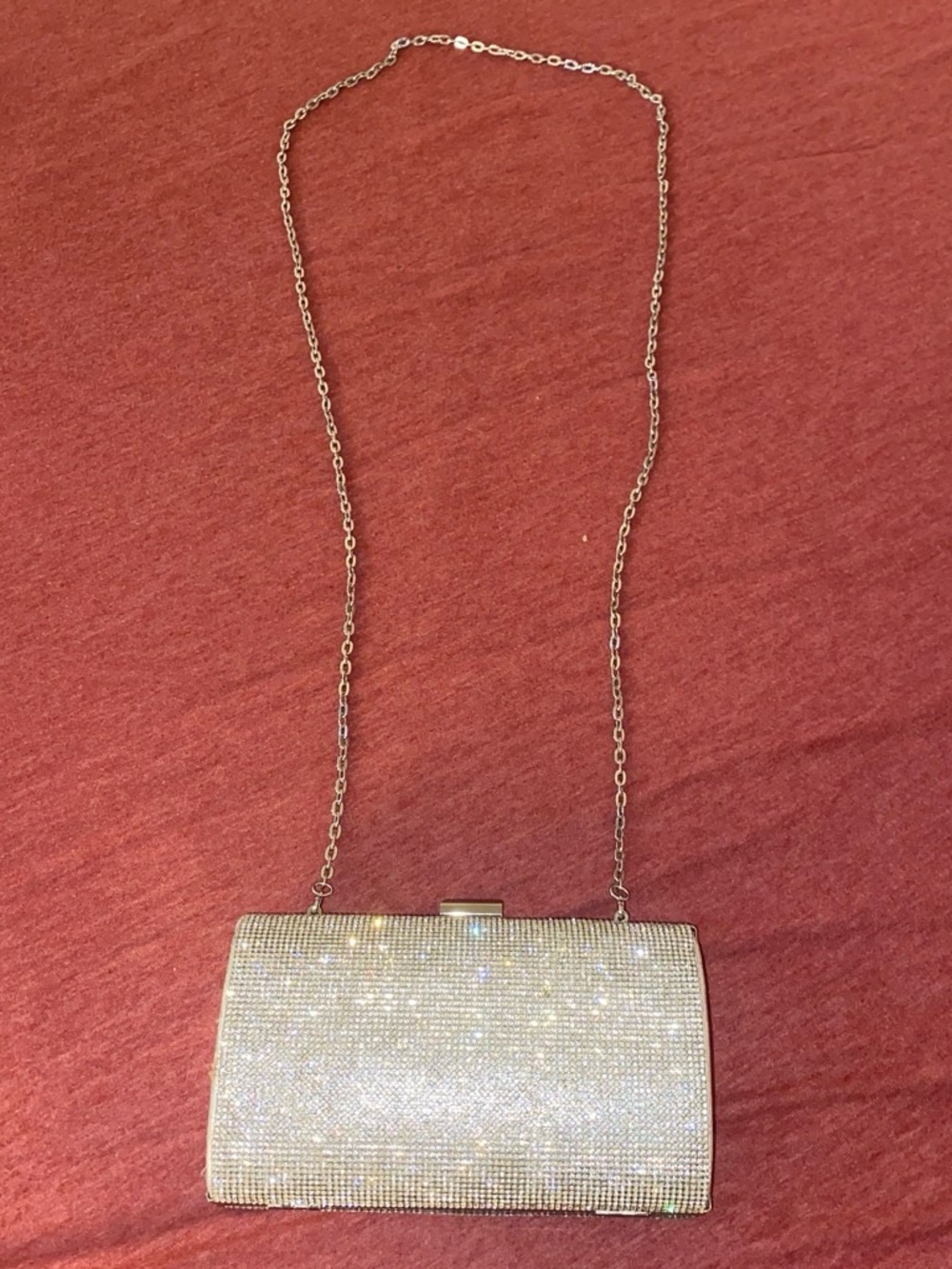 Macy's Gold Crystal Evening Crossbody Clutch